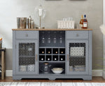 ZUN Modern Farmhouse Buffet Cabinet, Sideboard with 2 Drawers and Elegant Door Cabinets, Wine and 92800841