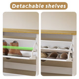 Shoe Storage Cabinet with 1 Drawer, 3 Flip Drawers, Freestanding Shoe Cabinet Organizer with W1120P290634