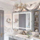 32x24inch Glossy Brushed Silver 3000-6000K LED Bathroom Mirror With Lights,Anti-Fog Dimmable Lighted GL-W2091126985