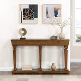 Oak Console Table with Bottom Shelf B062P209085