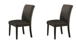 ZUN Dining Room Chairs Ash Black Polyfiber Nail heads Parson Style Set of 2 Side Chairs Dining Room B01153265