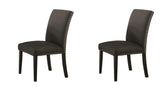 ZUN Dining Room Chairs Ash Black Polyfiber Nail heads Parson Style Set of 2 Side Chairs Dining Room B01153265