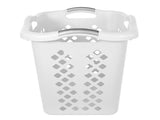 2 Bushel Plastic Laundry Basket with Silver Handles, White, 2 Pack 29814830