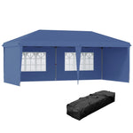 ZUN 10' x 20' Pop Up Canopy party Tent with 4 Sidewalls , Blue-AS （Prohibited by 66645103