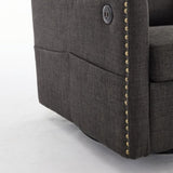 dark grey 360 degree swivel rotating accent chair with USB and magazine book for living room and W2603P169670