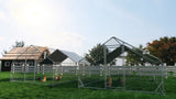 ZUN Large Metal Chicken Coop Walk-in Poultry Cage Hen Run House Rabbits Habitat Cage Spire Shaped Coop 04013074