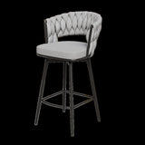 360&degSwivel Bar Chairs set of 2, equipped with soft cushioned backrest counter stool, metal leg W1727P234205