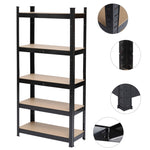 ZUN 5 Tier Heavy Duty Metal Shelving Rack Unit Garage Storage Shelf Black UK 12865320