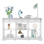 ZUN Console Sofa Table with Ample Storage, Retro Kitchen Buffet Cabinet Sideboard with Open Shelves and 04712314