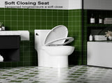 1.28 GPF Side-Single-flush One Piece Toilet, Water-Saving Elongated Comfort Height Floor Mounted, W3192P277906