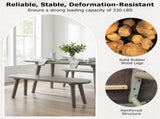 43 Inch Farmhouse Style Gray Wooden Bench, Scratch-Resistant Waterproof Dining Room Bench for 2 99405243