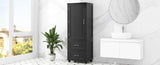 ZUN Tall Bathroom Storage Cabinet, Freestanding Storage Cabinet with Two Drawers and Adjustable Shelf, 48632964