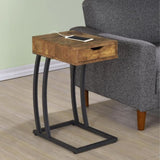 Antique Nutmeg and Gunmetal Hi-tech Accent Table B062P153607