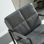 ZUN PU leather leisure black metal frame recliner chair for living room and bedroom furniture,grey W2181P293816