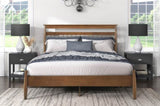 Transitional Design Queen Platform Bed Chestnut Finish Wood Frame Bedroom Furniture 1pc Bed in a Box B011P207872