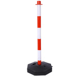 ZUN 4 Pack Traffic Delineator Post Cones with Fillable Base, Adjustable Safety Barrier with 5Ft 43132353