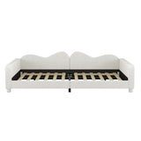 Full size Upholstered Daybed, Sherpa Fabric Sofabed with Cloud-Shaped Backrest, No Box-spring N733P234605K