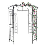 ZUN Metal Garden Arch Iron Garden Arbors Gazebo Dia81.3'' x 114.2'' High Birdcage Shape Pergola Pavilion W158681123