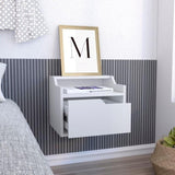 ZUN Busan Modern Floating Nightstand , End Table, Side Table Single-Drawer Design with Sleek Two-Tiered B200137840