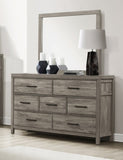 Rustic Style Bedroom Dresser of 7 Drawers Weathered Gray Finish Premium Melamine Laminate Wooden B011P146008