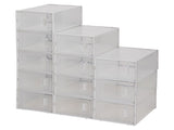 Shoe Storage Boxes 12 Pack Clear Plastic Stackable - White 16104791