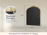 Filigree 20x30 Gold Arched Large Wall Mirror for Bathroom or Living Room 82430139