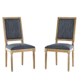 French Country Dining Chairs Elegant Cane Backrest & Upholstered Seats with Fluted Legs N767P263677H