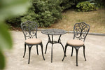 ZUN Best seller Products 3-Piece Outdoor Rust-Resistant Cast Aluminum Patio Bistro Set with cushion W640P250974