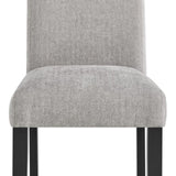 4pc Contemporary Parson Style Chairs Black Frame Upholstered Padded Soft Textured Gray Fabric Wooden B011P243251