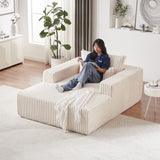 75-Inch Corduroy Sponge Sofa Lounge Chair,No Assembly Required,Fluffy Modern Sleeper Chair for W834P206088