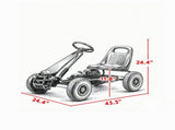 Kids Pedal Go Kart, Adjustable Seat & EVA Wheels with Brake, for Boys & Girls Ages 3-8, Pink 23259630