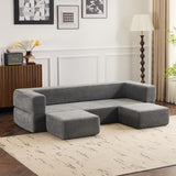 Ebern Designs Convertible Sectional Sofa with 3 Storage Ottomans - High-Resilience Foam Sleeper, W1829P280222