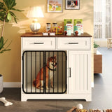 GO 37.4" Crate Furniture, Indoor Kennel with 2 Drawers and Storage Cabinet, Modern Furniture N704P265255K