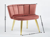 Modern PINK dining chair with iron tube golden color legs, velvet and comfortable W234P256810