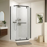 Pivot shower door, with 1/4" tempered glass, 34.75 in. x 72 in. Frameless Neo-Angle Pivot Shower W2122131070