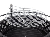 30in Outdoor Metal Fire Pit with Cooking Grates Black 29194477