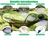 3-in-1 Camping Hammock with Automatic Pop-Up Mosquito Net, Lightweight 70D Nylon Portable Hammock 31433634
