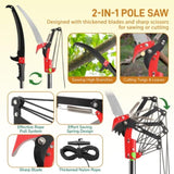 26ft Manual Pole Saw, Lightweight Tree Trimmers Long Handle Pruner Set, Sharp Steel Blade and 19106313