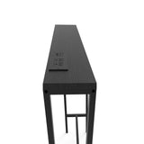 31.5" Console Table with US Standard Power Outlet, Melamine MDF Tabletop & Black Metal Frame, Black 53116651