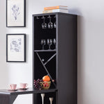 ZUN Bar Cabinet, Extended Table Kitchen Cabinet with Wine Bottle Compartment & Open Shelving, Red Cocoa B107130858