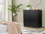 Modern Simple 6-Drawer Dresser Black 17252659