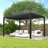 8640 Louver Pergola 10x13FT Aluminum Frame & Steel Louvers W2089P187617