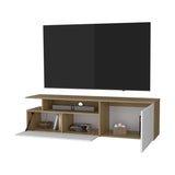 FM FURNITURE Dilkon TV Stand with Drop-Down Door. Hinged Door. Open Shelves.Cable Management. B128P283289