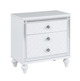 ZUN Contemporary Nightstands with mirror frame accents, Bedside Table with two drawers and one hidden W1998131730