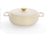 Cast iron 5QT cooking pot - ceramic white - comes with two silicone gloves - Enamel pot 06079080