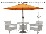 7.5ft Patio Umbrella with Crank Handle Outdoor Market Umbrella with 6 Sturdy Umbrella Ribs 79793071