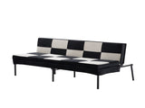 Velvet Upholstered Futon Sofa, Heavy-Duty Metal Frame, 5-Level Adjustable Backrest, Multi-Functional B347P507934