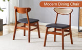 ZUN The stylish and durable solid wood dining chair, small curved back, PU cushion, and beautiful shape W1151P154588