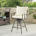 ZUN Outdoor Patio Swivel Bar Stool Height Adjustable Barstool with Cushions 54036.00BCOP