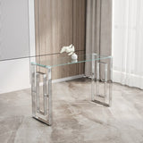 Console Table Stainless Steel Glass,Meal side table silvery Clear bs-02 s 21447828